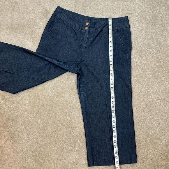 Sandro Sportswear Heathered Blue Trouser Cropped Capri Pleated Women Size 14 - Picture 7 of 10